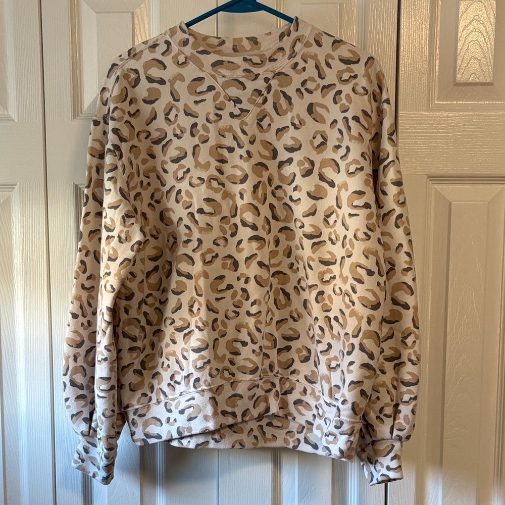 Abercrombie & Fitch Leopard Crew Neck Sweatshirt